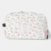 Romantisches florales Monogramm | Vintage Cottagec Waschbeutel (Vorderseite)