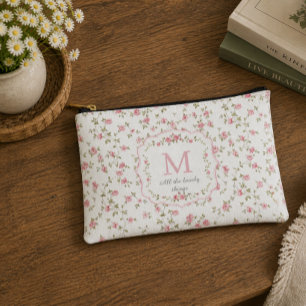 Romantisches florales Monogramm Vintage Cottagec Zubehörtasche