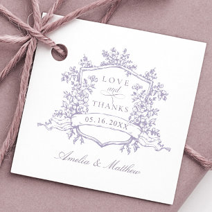 Romantisches florales Wappen Lavendel Liebe & Dank Geschenkanhänger