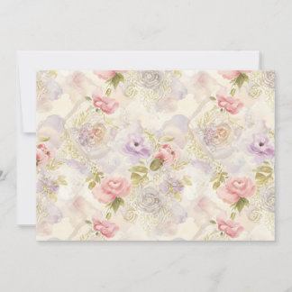 Romantisches Florales Wasserfarben-Geschenkpapier  Einladung