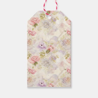 Romantisches Florales Wasserfarben-Geschenkpapier  Geschenkanhänger
