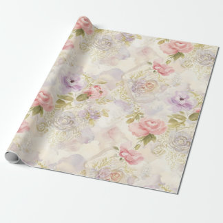 Romantisches Florales Wasserfarben-Geschenkpapier  Geschenkpapier