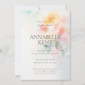 Romantisches Floralfarbenes Abstraktes Brautparty Einladung (Vorderseite)
