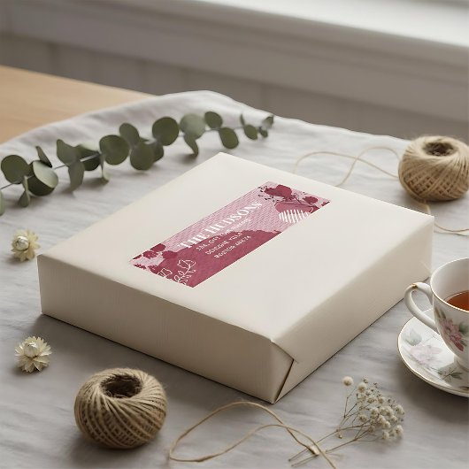 Romantisches, florierendes abstraktes Adressetiket