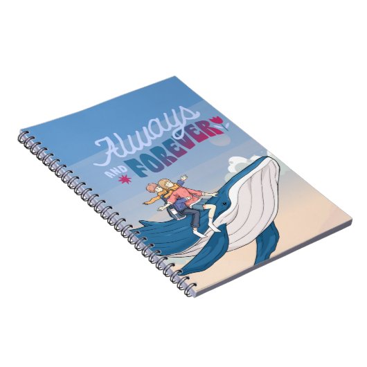 Romantisches Flying Whale-Notebook Notizblock (Rechte Seite)
