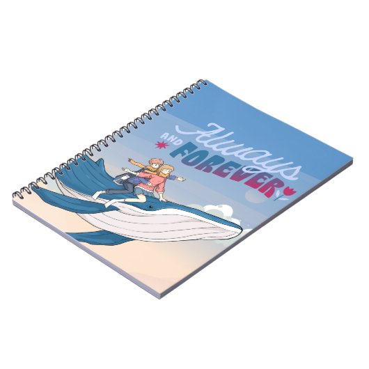 Romantisches Flying Whale-Notebook Notizblock (Linke Seite)