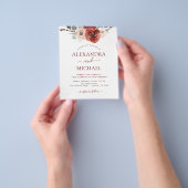 Romantisches Foto Burgund Eukalyptus Wedding Flyer (Gruppe)