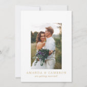 Romantisches Foto der Goldkalligrafie Save the Dat Save The Date (Rückseite)