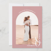 Romantisches Foto Dusty Rose Wedding Einladung (Vorderseite)