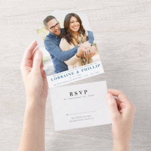 Romantisches Foto Elegante UAWG Wedding All In One Einladung