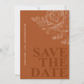 Romantisches Foto Floral Terracotta Save the Date Einladung (Vorderseite)