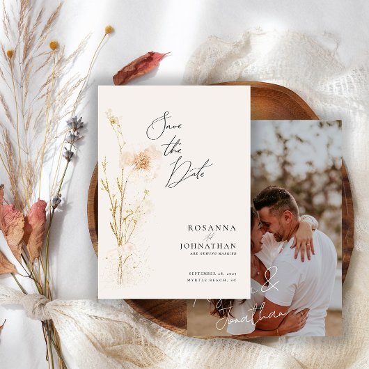 Romantisches Foto für Blume Save The Date