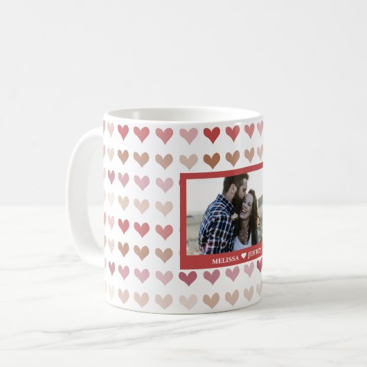 Romantisches Foto für Wasserfarben - rosa Herz - P Kaffeetasse (Vorderseite Links)