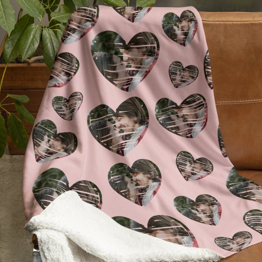 Romantisches Foto Herz Pink Sherpa Blanket Sherpadecke