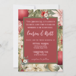 Romantisches Foto Hochzeit am Weihnachtsabend Einladung