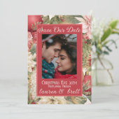 Romantisches Foto Hochzeit am Weihnachtsabend Save The Date (Stehend Vorderseite)