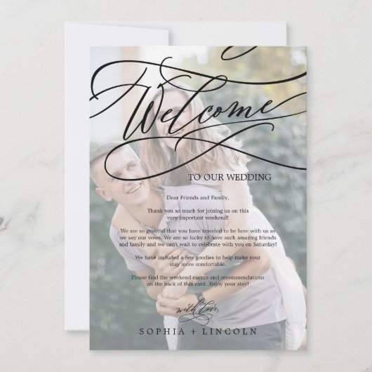 Romantisches Foto Hochzeit Begrüßungsbrief & Tour (Vorderseite)