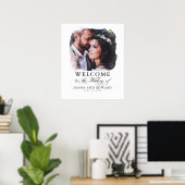 Romantisches Foto Hochzeit Begrüßungszeichen Poster (Heimbüro)
