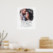 Romantisches Foto Hochzeit Begrüßungszeichen Poster (Küche)