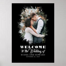 Romantisches Foto Hochzeit Begrüßungszeichen Poster