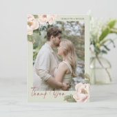 Romantisches Foto Hochzeit der Pénées Dankeskarte (Stehend Vorderseite)