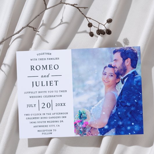 Romantisches Foto Hochzeit Einladung