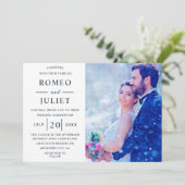 Romantisches Foto Hochzeit Einladung (Stehend Vorderseite)