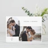 Romantisches Foto Hochzeit Einladung | Modernes Mi (Stehend Vorderseite)
