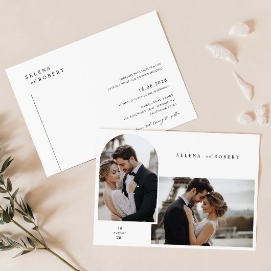 Romantisches Foto Hochzeit Einladung | Modernes Mi