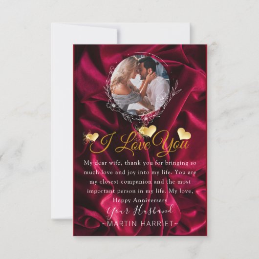 Romantisches Foto I Liebe Jubiläumskarte Dankeskarte (Vorderseite)