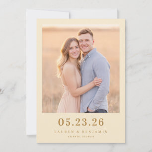Romantisches Foto in ruhigem Beige Save The Date