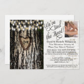 Romantisches Foto Lights & Tree Post Hochzeitsfeie Einladung (Vorne/Hinten)