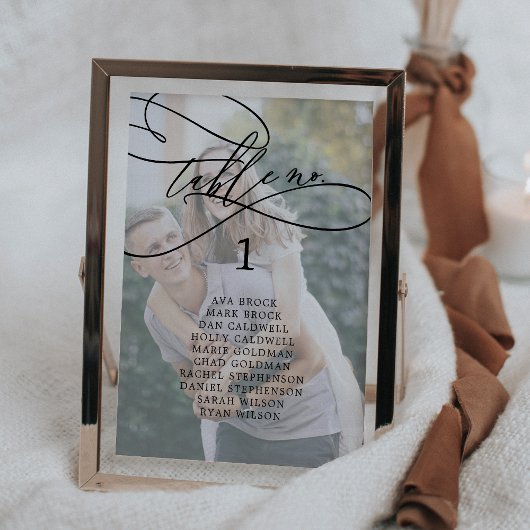 Romantisches Foto mit Sitzkarte Einladung