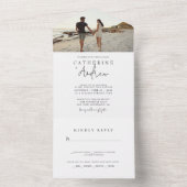 Romantisches Foto Moderne Hochzeit All In One Einladung (Innen Boden)