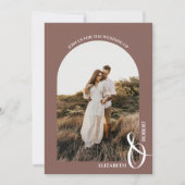 Romantisches Foto Rose Taupe Wedding Einladung (Vorderseite)