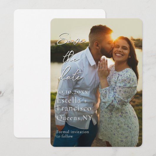 Romantisches Foto Save the Date (Vorne/Hinten)