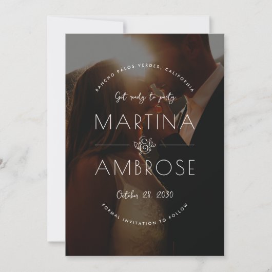 Romantisches Foto Save The Date (Vorderseite)