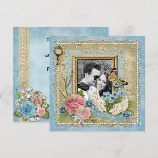 Romantisches Foto Save the Date (Vorne/Hinten)