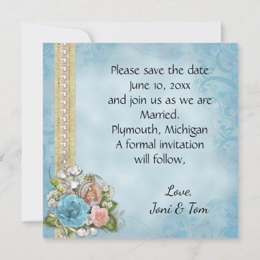 Romantisches Foto Save the Date (Rückseite)