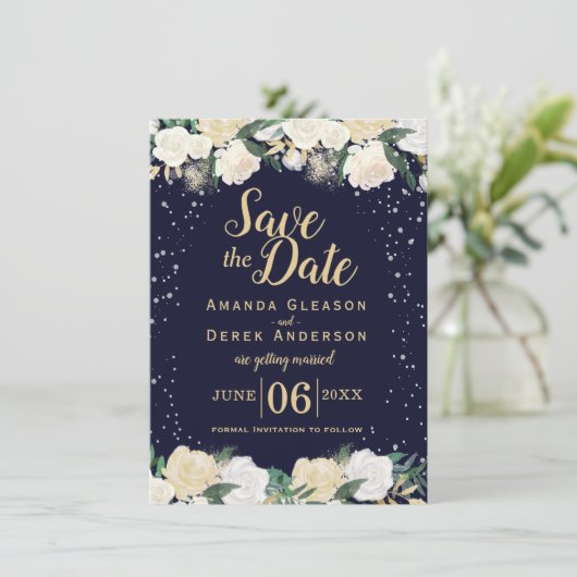 Romantisches Foto Save the Date (Stehend Vorderseite)