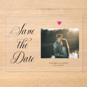 Romantisches Foto Save the Date Acryleinladungen