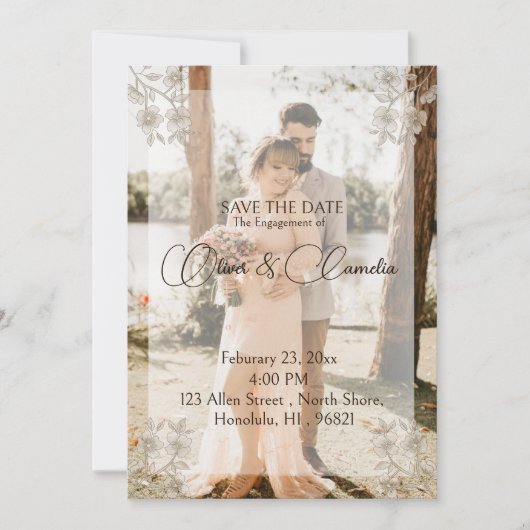 Romantisches Foto Save the Date Verlobung/Hochzeit (Vorderseite)