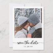Romantisches Foto Schwarze Kalligrafie Save the Da Date (Vorderseite)