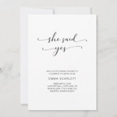 Romantisches Foto Script Future Mrs. Brautparty Einladung (Rückseite)