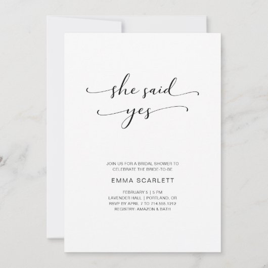 Romantisches Foto Script Future Mrs. Brautparty Einladung (Rückseite)