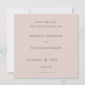 Romantisches Foto "Simple Coral Peach Cream Floral Save The Date (Rückseite)