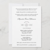 Romantisches Foto Spanisch Quinceñera Einladung (Rückseite)