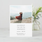 Romantisches Foto Typografie Budget Moderne Hochze Save The Date (Stehend Vorderseite)