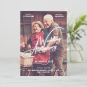 Romantisches Foto zum Hochzeitstag Einladung (Stehend Vorderseite)