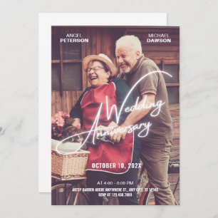 Romantisches Foto zum Hochzeitstag Einladung